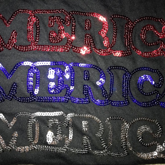 PINK Victoria's Secret Tops - Victorias Secret Pink American Flag Bling Sequin L
